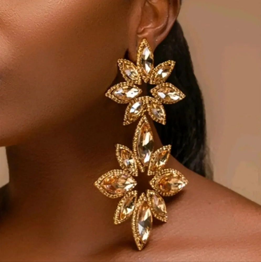 Gem Star Flower Earrings